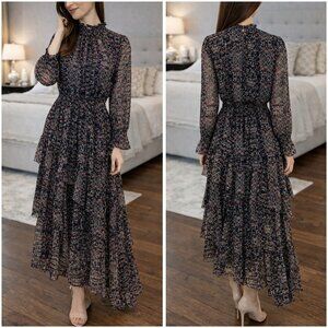 Misa Los Angeles Rania Asymmetrical Maxi Dress $412